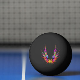 Bolinha De Ping Pong Phoenix - arte fractal colorida a preto