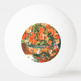 Bolinha De Ping Pong Pierre-Auguste Renoir Geraniums E Cats