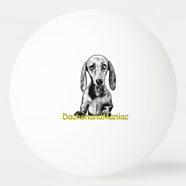 Bolinha De Ping Pong Ping Pong Ball DaschundManiac (Verso)