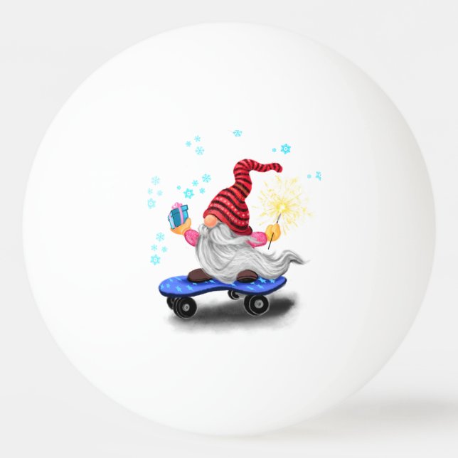 Bolinha De Ping Pong Ping Pong Ball Skater Gnomo com presentes (Frente)