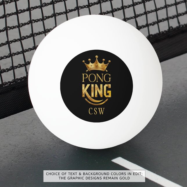 Bolinha De Ping Pong Ping Pong King Dourado Crown Personalizado (Criador carregado)