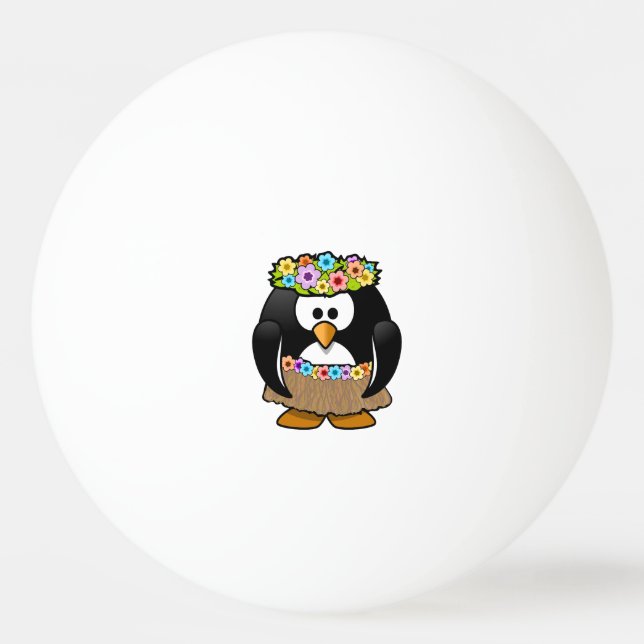 Bolinha De Ping Pong Pinguim de Hula dos desenhos animados (Frente)