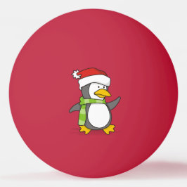 Bolinha De Ping Pong Pinguim de Natal andando na neve
