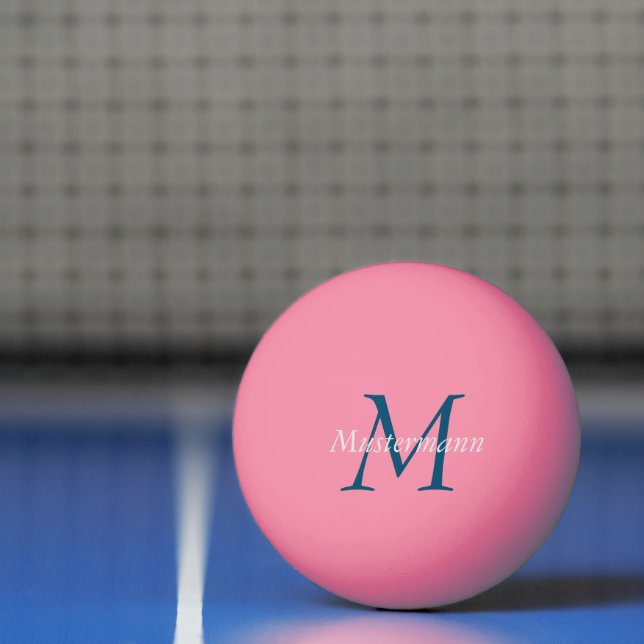 Bolinha De Ping Pong Pink personalisiert mit Monogramm (Líquido)