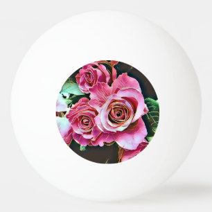 BOLINHA DE PING PONG PINK ROSES FLORES