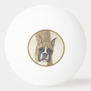 Bolinha De Ping Pong Pintura de Boxer - Arte de Cachorro Original Bonit