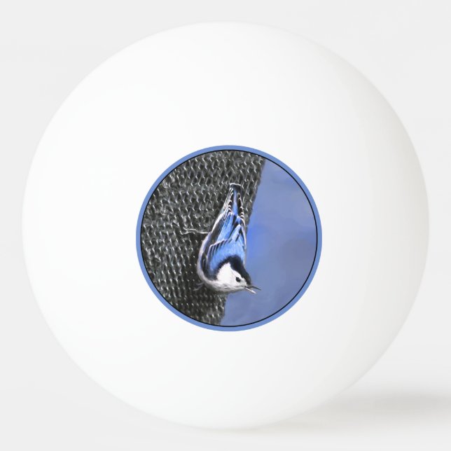 Bolinha De Ping Pong Pintura De Pássaros De Casca Branca (Frente)