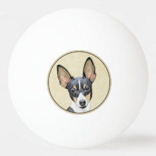 Bolinha De Ping Pong Pintura de Toy Fox Terrier - Arte de Cachorro Orig