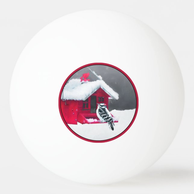 Bolinha De Ping Pong Pintura do Pica-Pau Downy - Arte Original (Frente)