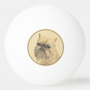 Bolinha De Ping Pong Pintura em Bruxelas Griffon - Arte original de cãe