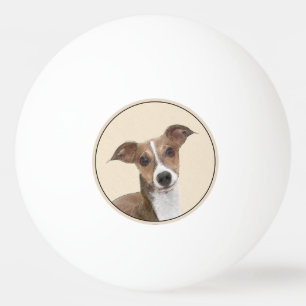 Bolinha De Ping Pong Pintura em Greyhound Italiano - Arte de Cachorro O