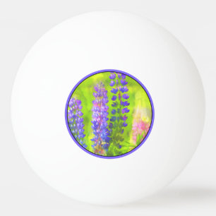 Bolinha De Ping Pong Pintura em Lupine - Arte Flor Original