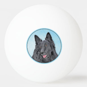 Bolinha De Ping Pong Pintura em Sheepdog Belga - Arte em Cachorro Origi