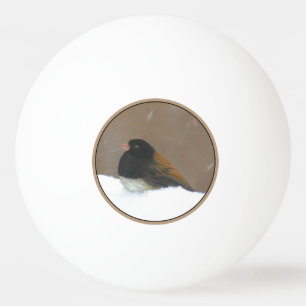 Bolinha De Ping Pong Pintura Junco De Olhos Escuros - Arte De Pássaro O