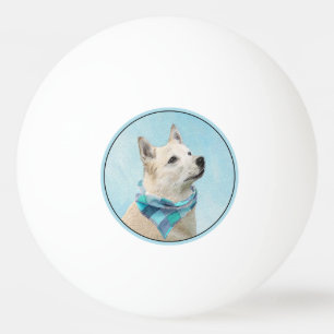 Bolinha De Ping Pong Pintura Norueguesa de Buhund - Arte Cachorra Origi