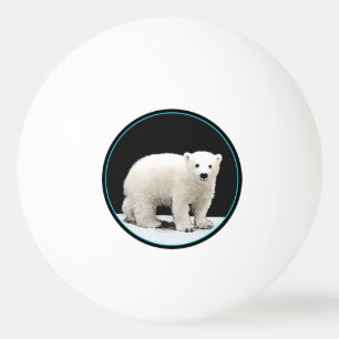 Bolinha De Ping Pong Polar Bear Cub Painting - Arte Original