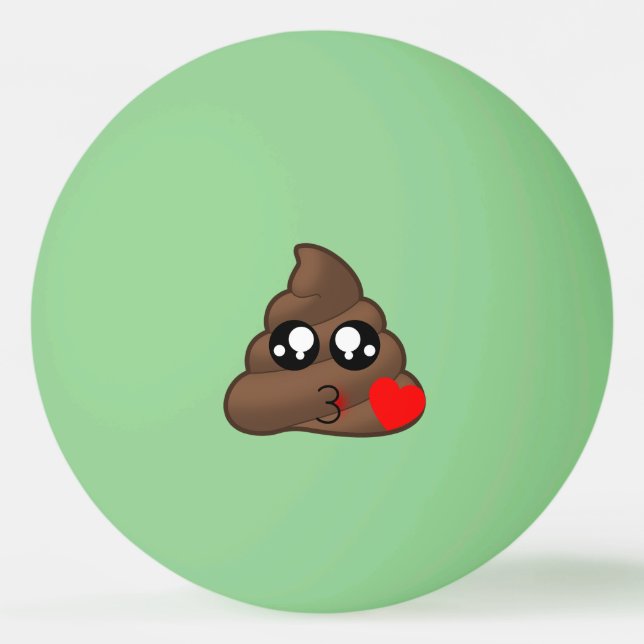 Bolinha De Ping Pong Poop Heart Love Emoji (Frente)