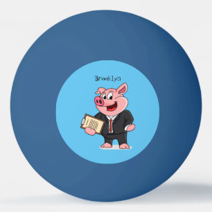 Bolinha De Ping Pong Porco engraçado em desenhos animados