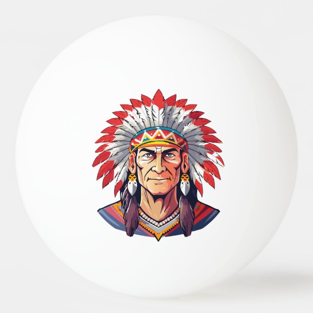 Bolinha De Ping Pong Portrait of a Native American old Chief (Frente)