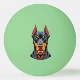 Bolinha De Ping Pong Portraits of a head Doberman dog front view