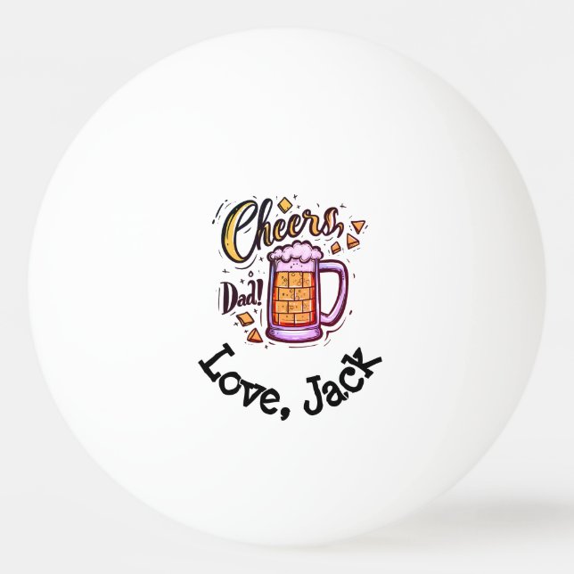 Bolinha De Ping Pong Presente de Dia de os pais personalizado de Crianç (Frente)