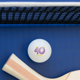Bolinha De Ping Pong Presente de Ping de aniversário de 40 anos púrpura