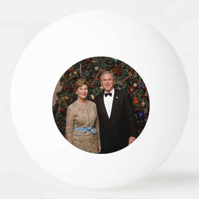 Bolinha De Ping Pong Presidente George Bush, Laura Casa Branca de Natal (Frente)
