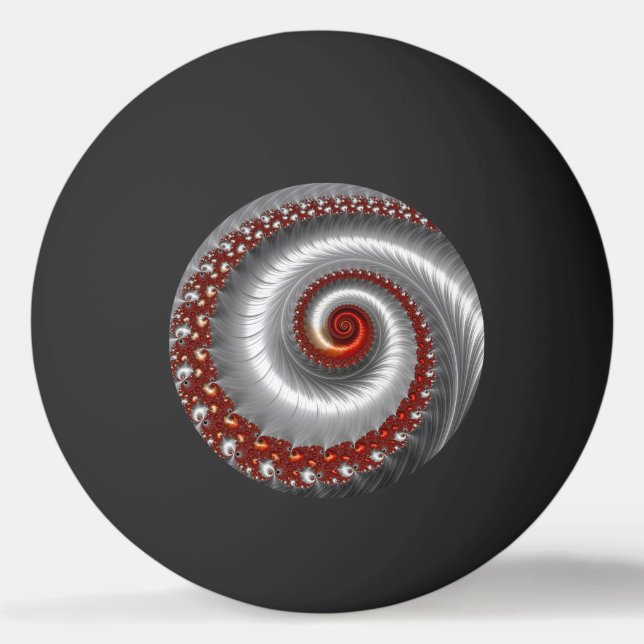 Bolinha De Ping Pong ~ PRETO do design do Fractal do ~ de Shell da (Frente)