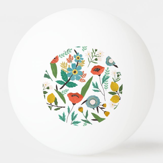Bolinha De Ping Pong Primavera Blossomas: Padrão Floral Invisível (Frente)