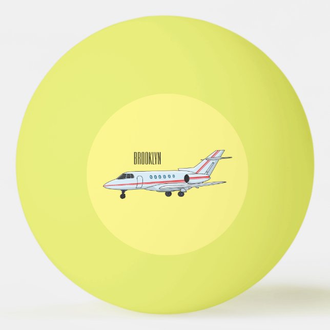 Bolinha De Ping Pong Private jet cartoon illustration (Frente)