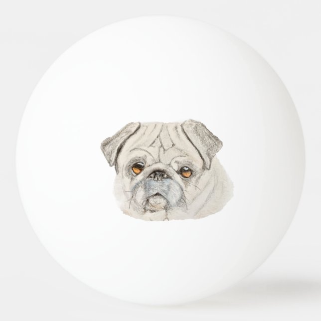 Bolinha De Ping Pong Pug (Frente)