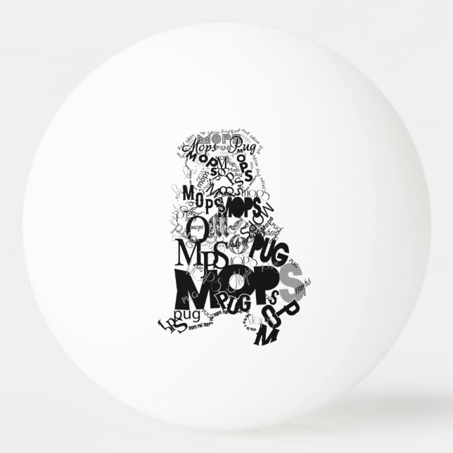 Bolinha De Ping Pong Pug (Frente)