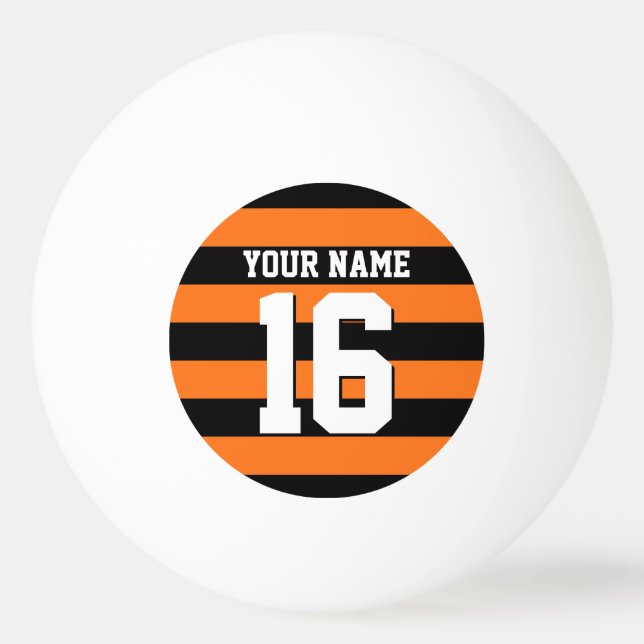Bolinha De Ping Pong Pumpkin Orange Black Team Jersey Preppy Stripe (Frente)