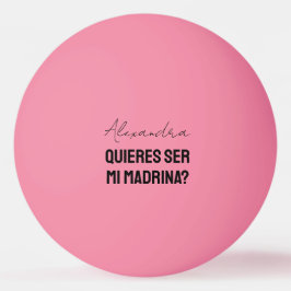 Bolinha De Ping Pong Quieres Ser Mi Madrina Godparent Proposal Player