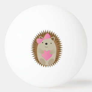 Bolinha De Ping Pong Rapariga Adorável Cartoon Hedgehog abraçando um Co