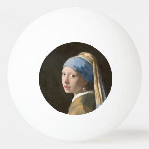 Bolinha De Ping Pong Rapariga com pérolas e Arte Vermeer