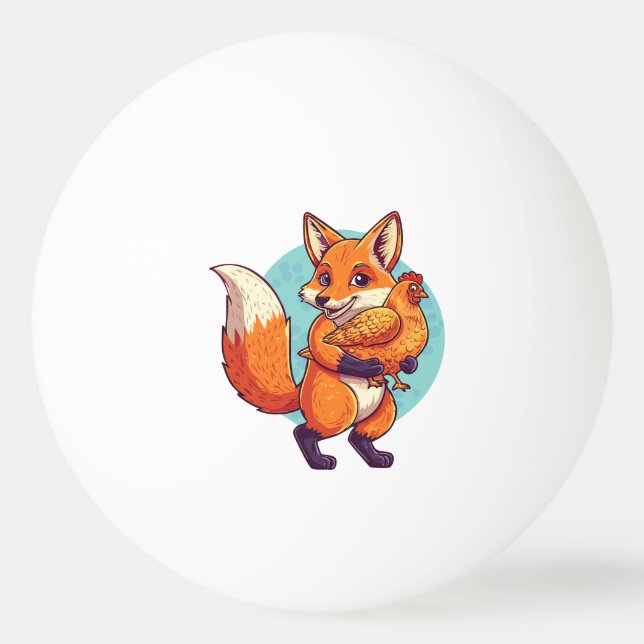Bolinha De Ping Pong Raposa vermelha (Frente)