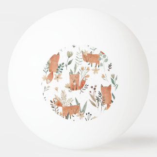 Bolinha De Ping Pong Raposas nos prados: Aquarela sem costura