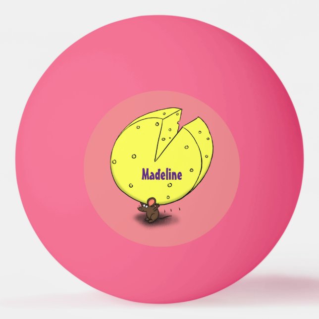 Bolinha De Ping Pong Rato bonito com ilustração de desenho animado de q (Frente)