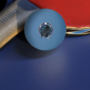 Bolinha De Ping Pong Raven Moon Phases Stars Azul