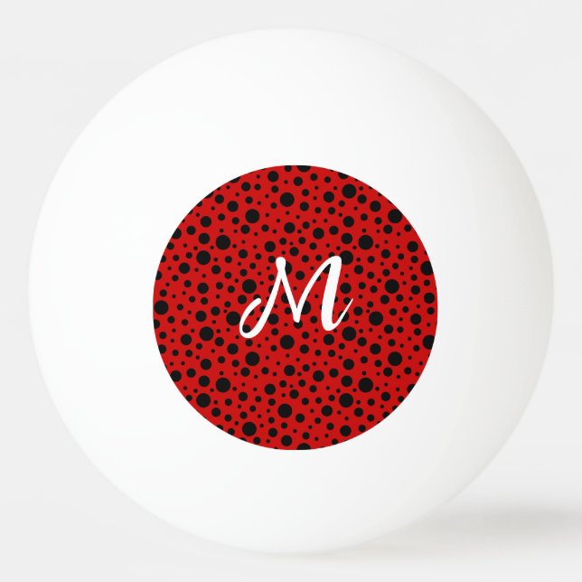 Bolinha De Ping Pong Red and black polka dots funny ladybug (Frente)