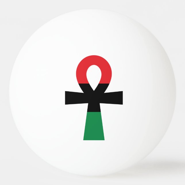 Bolinha De Ping Pong Red, Black & Green Ankh (Frente)