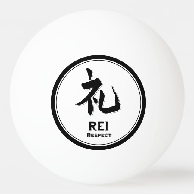 Bolinha De Ping Pong REI respeita a tatuagem samurai kanji bushido virt (Frente)