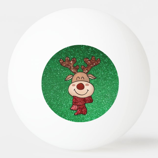 Bolinha De Ping Pong Reindeer de Natal (Frente)
