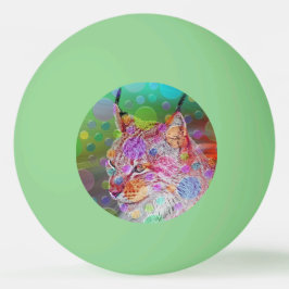 Bolinha De Ping Pong Retrato colorido do Lynx, abstrato art