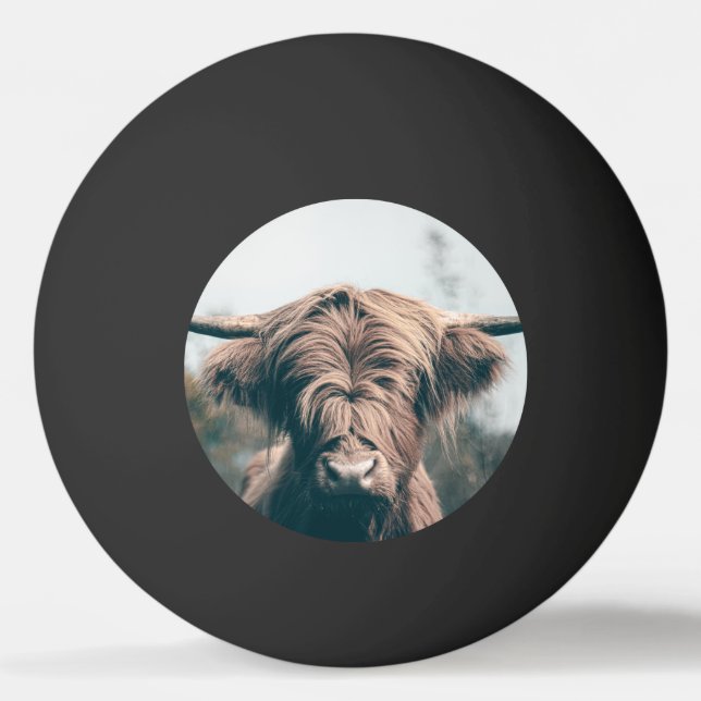 Bolinha De Ping Pong Retrato das vacas do planalto (Frente)