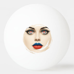 Bolinha De Ping Pong Retrato de rosto com bandeira croata – Olhos e Láb