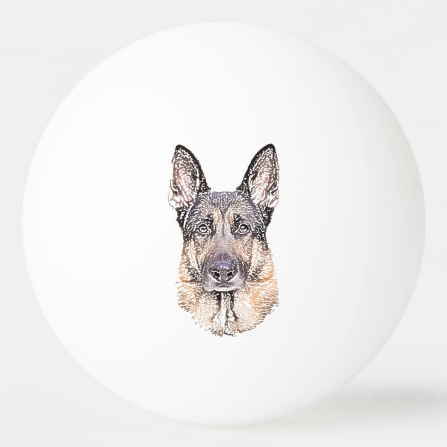 Bolinha De Ping Pong Retrato do German shepherd preto e bronzeado (Frente)