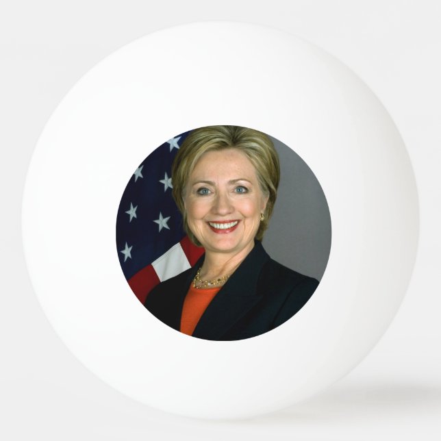 Bolinha De Ping Pong Retrato Oficial Hillary Clinton (Frente)
