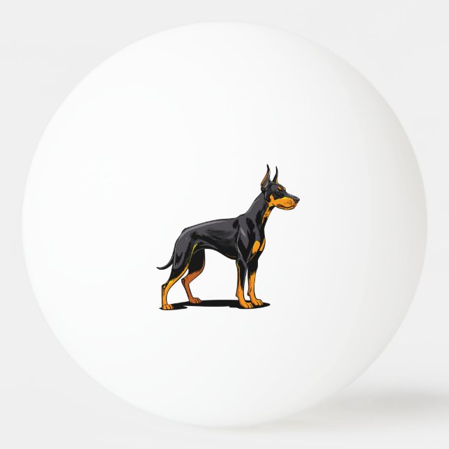 Bolinha De Ping Pong Retratos de um cão Doberman cabeça vista frontal (Frente)